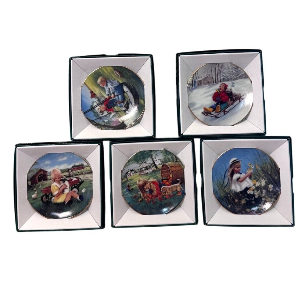 Donald Zolan Limited Edition Collectible Decorative Ceramic Plate Set Of 5 Child